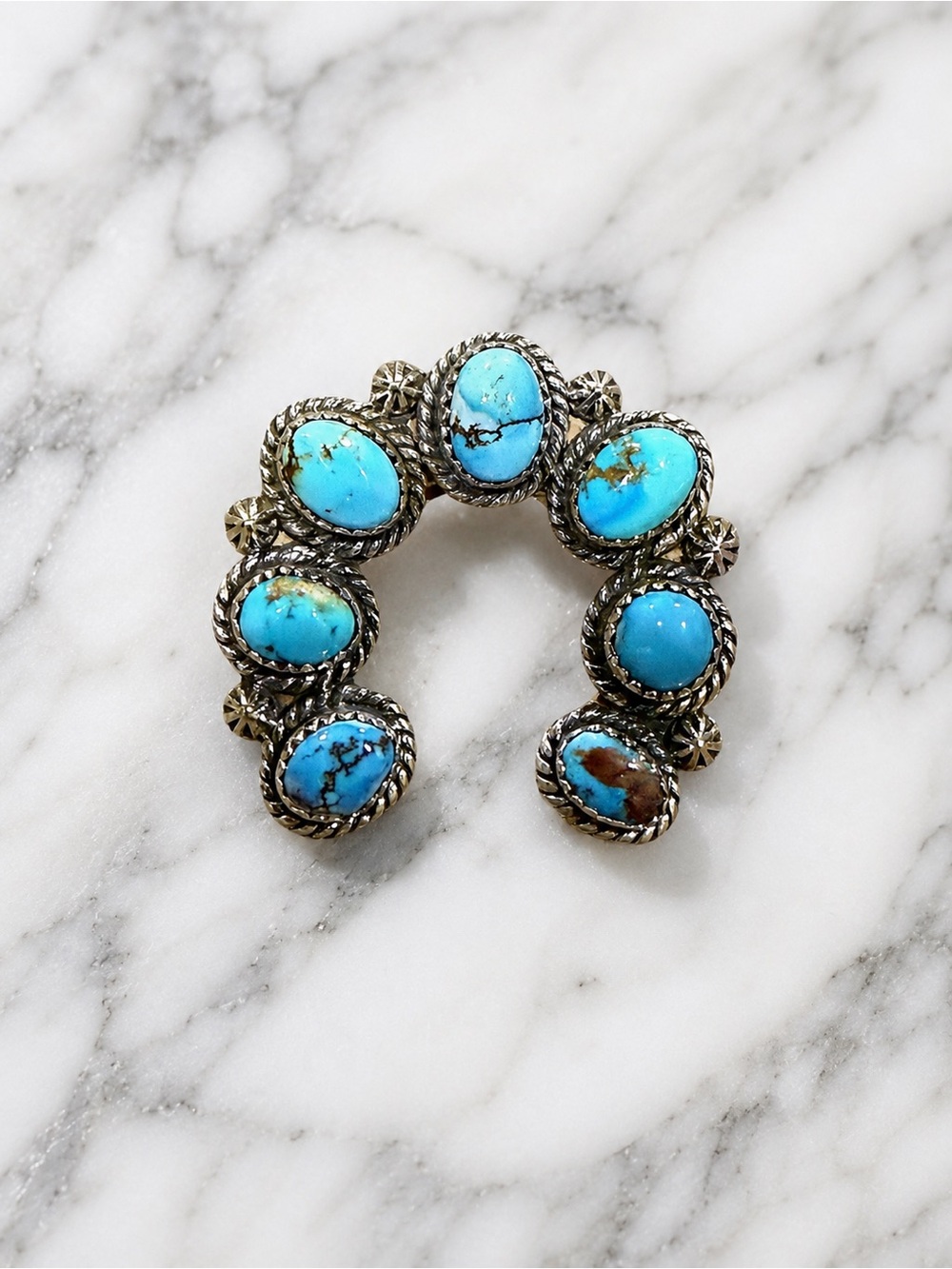 Golden Hills Turquoise Sterling Silver 7 Stone Adjustable Statement Ring